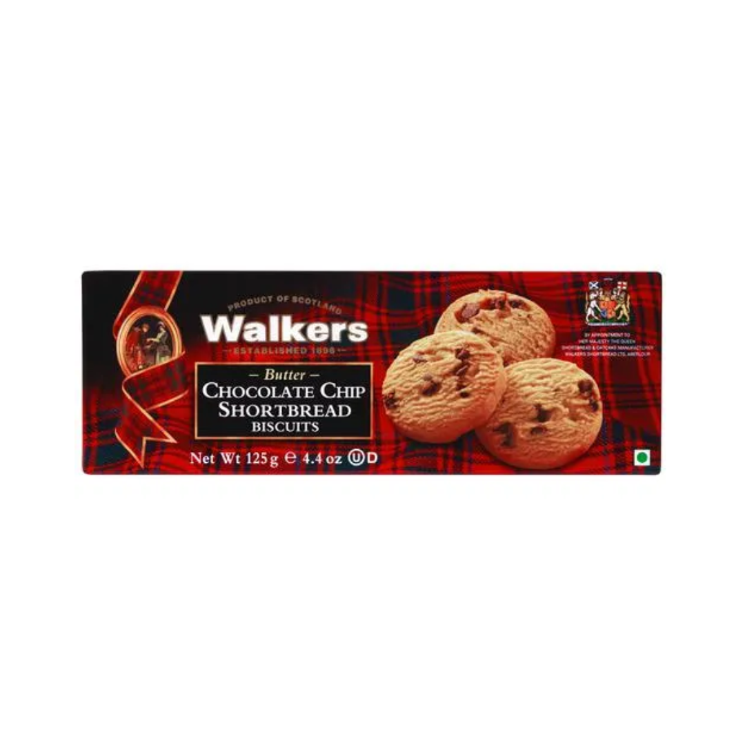 luckystore Biscuits & Cookies > New Arrivals WALKERS Butter Chocolate CHIP SHORTBREAD Biscuits 125g