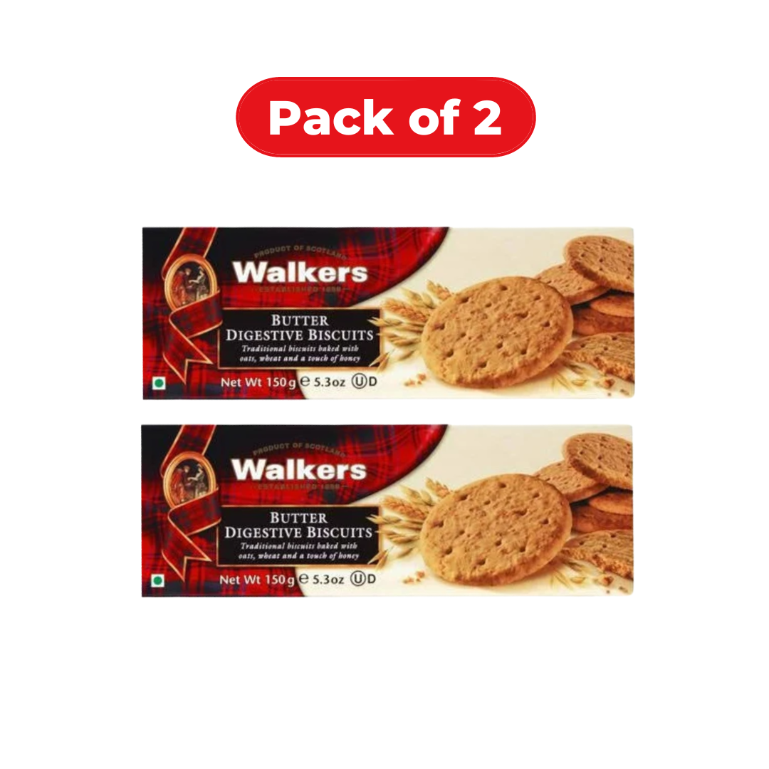 Buy Walkers Butter Digestive Biscuits - Baked With Oats, Wheat & Honey