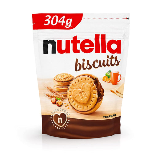 luckystore Biscuits & Cookies Nutella Ferrero Biscuits, 304g, White & Brown