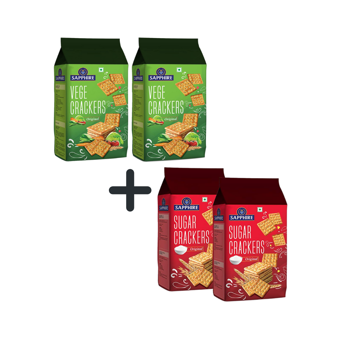 Buy Sapphire Vege Crackers Biscuit + Sapphire Sugar Crackers Biscuit Combo Pack