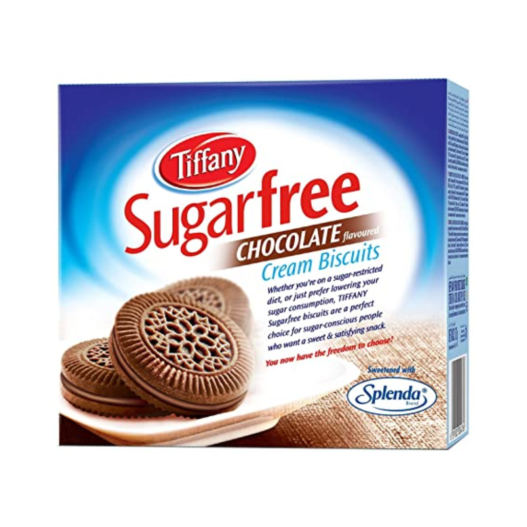 luckystore Biscuits & Cookies Tiffany Biscuits Sugar-Free Chocolate Flavored Cream Sandwich Biscuits 162gm