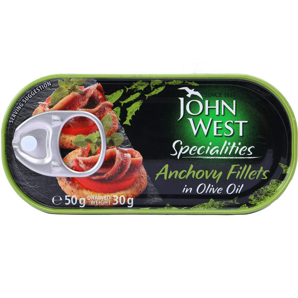 luckystore Canned Foods John West anchovy fillets in olive oil 50g