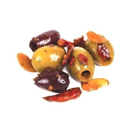luckystore cheese Pitted Mix Green And Black Spicy Olives (Fantasy of Olives), 1.9kg