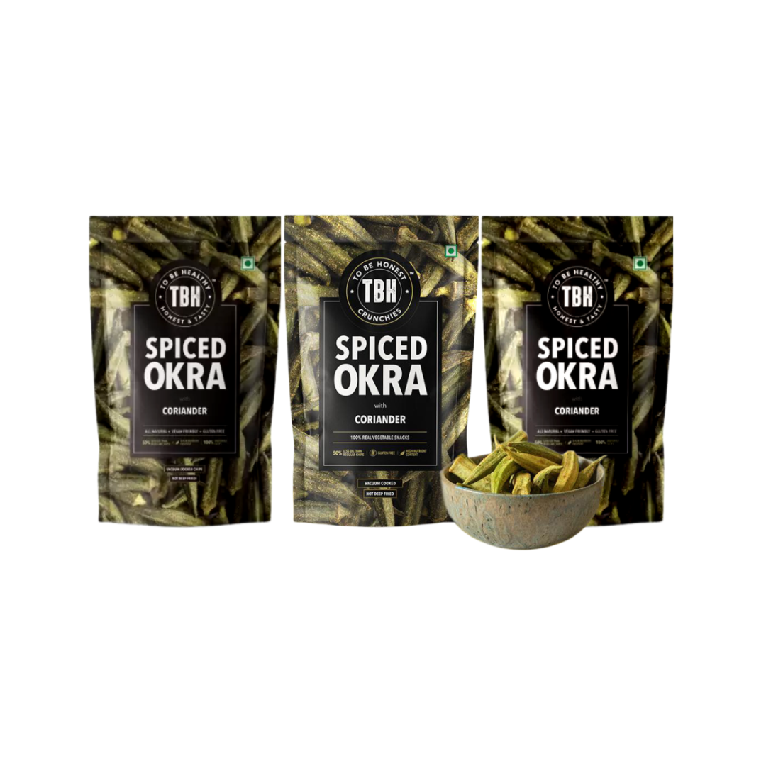 luckystore Chips Wafers > Vegan Tbh spiced okra coriander 70g (Pack of 3)
