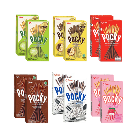 luckystore Chocolates Pocky Biscuit Stick 6 Flavor Variety Pack (Pack of 12)