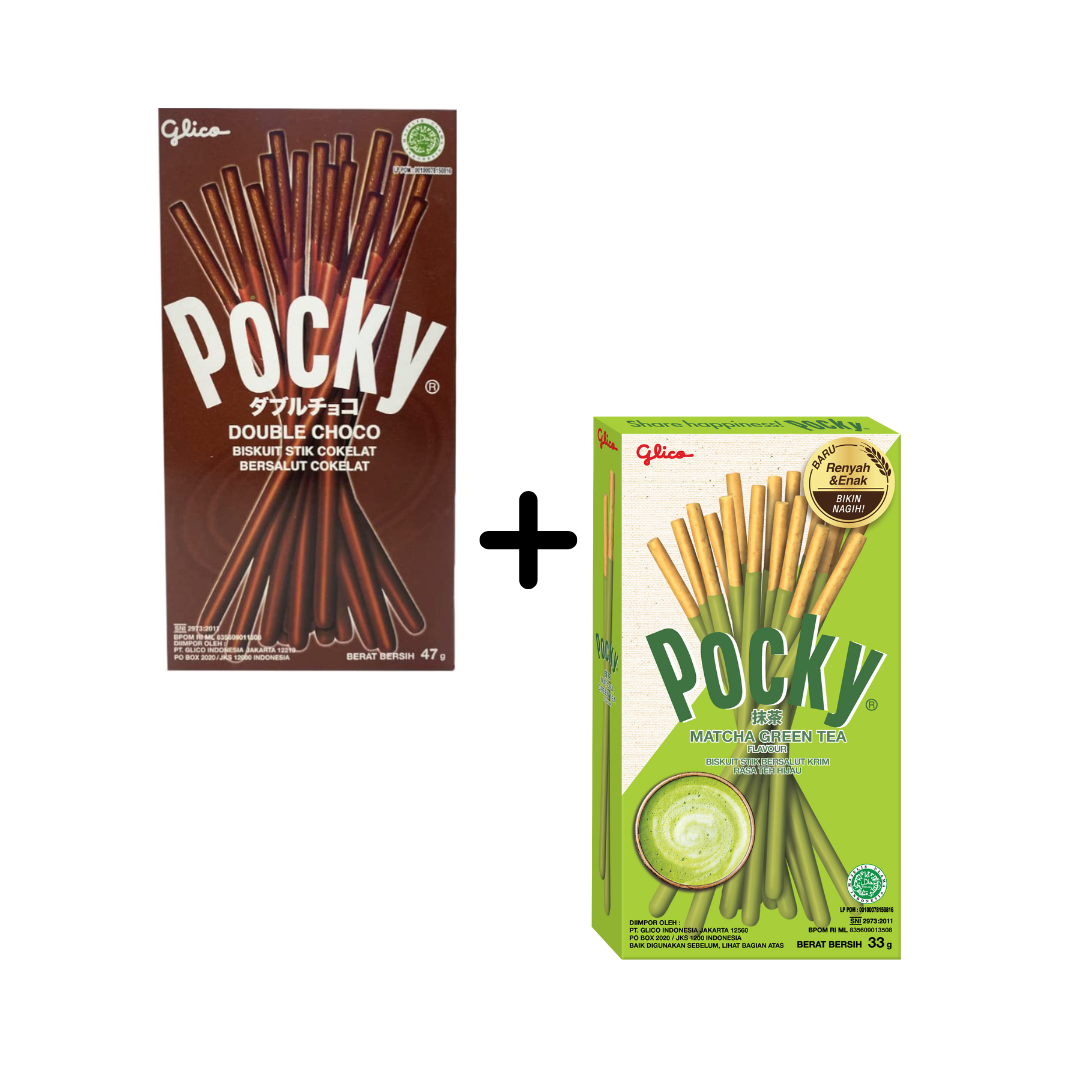 Buy Glico Pocky Double Choco Biscuit Steak and Glico Pocky Matcha Green Tea Flavor Biscuit Steak! 