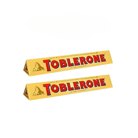 luckystore Chocolates Toblerone Swiss Milk Chocolate with Honey and Almond Nougat Pouch, 2 x 100g