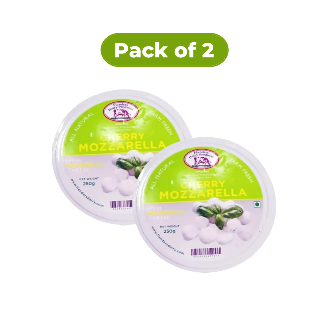 luckystore Frozen > Cheese Flanders Dairy Cherry Mozzarella Cheese, 250g (Pack of 2)