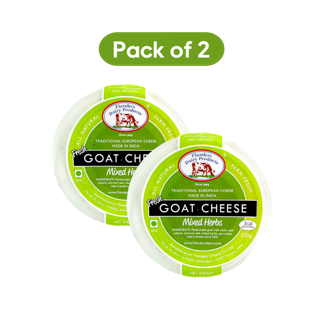 luckystore Frozen > Cheese Flanders Dairy Goat Cheese Mixed Herbs, 250g  (Pack of 2)