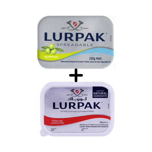 luckystore Frozen > Cheese Lurpak Lighter Spreadable Olive Oil Butter 250g + Lurpak Spreadable Unsalted butter 250g (Combo Pack)