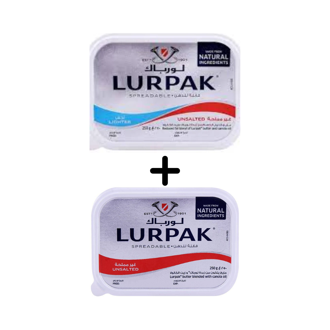 luckystore Frozen > Cheese Lurpak Spreadable Lighter Unsalted butter 250g + Lurpak Spreadable Unsalted butter 250g (Combo Pack)