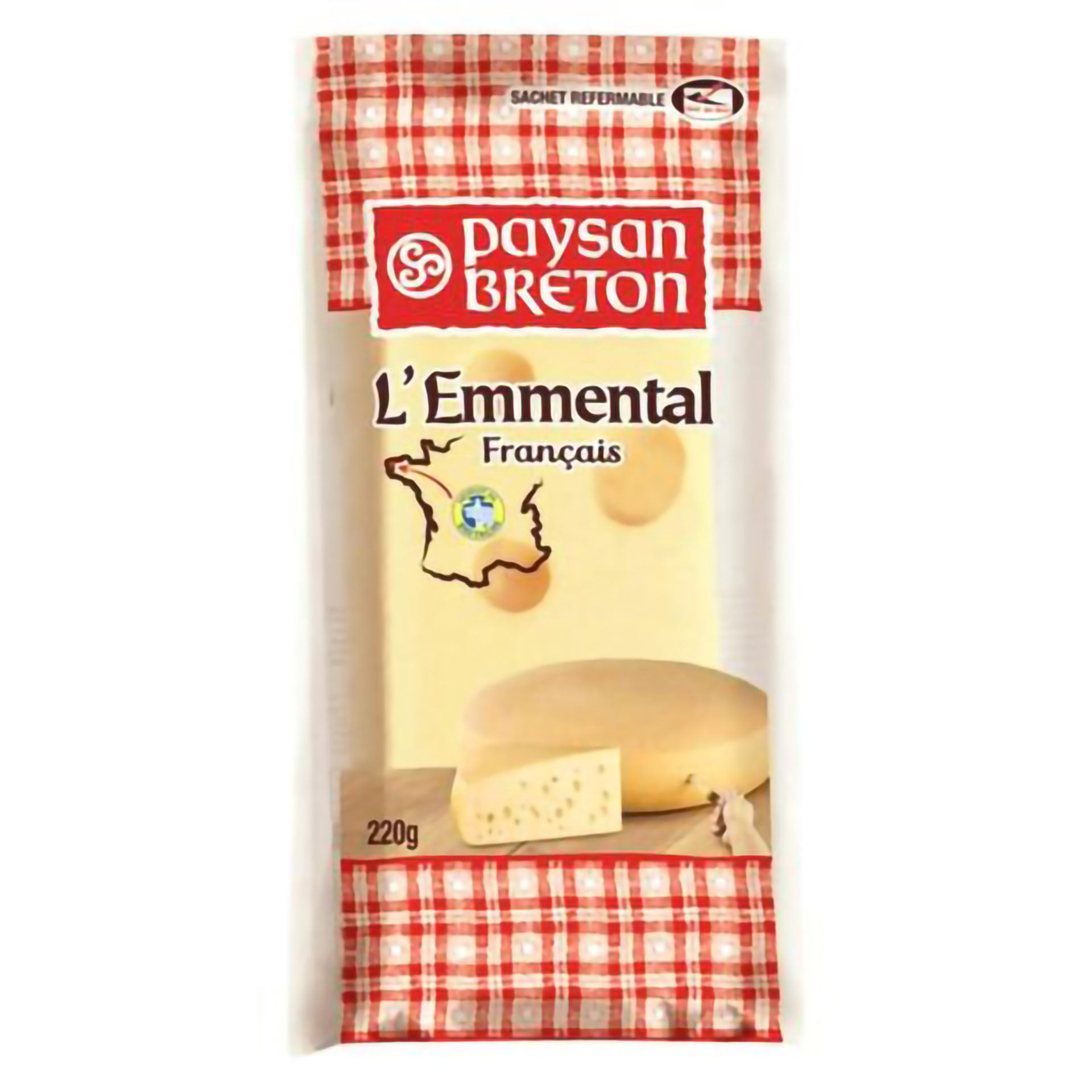 luckystore Frozen > Cheese Paysan Breton Emmental Portion Cheese, 220 g