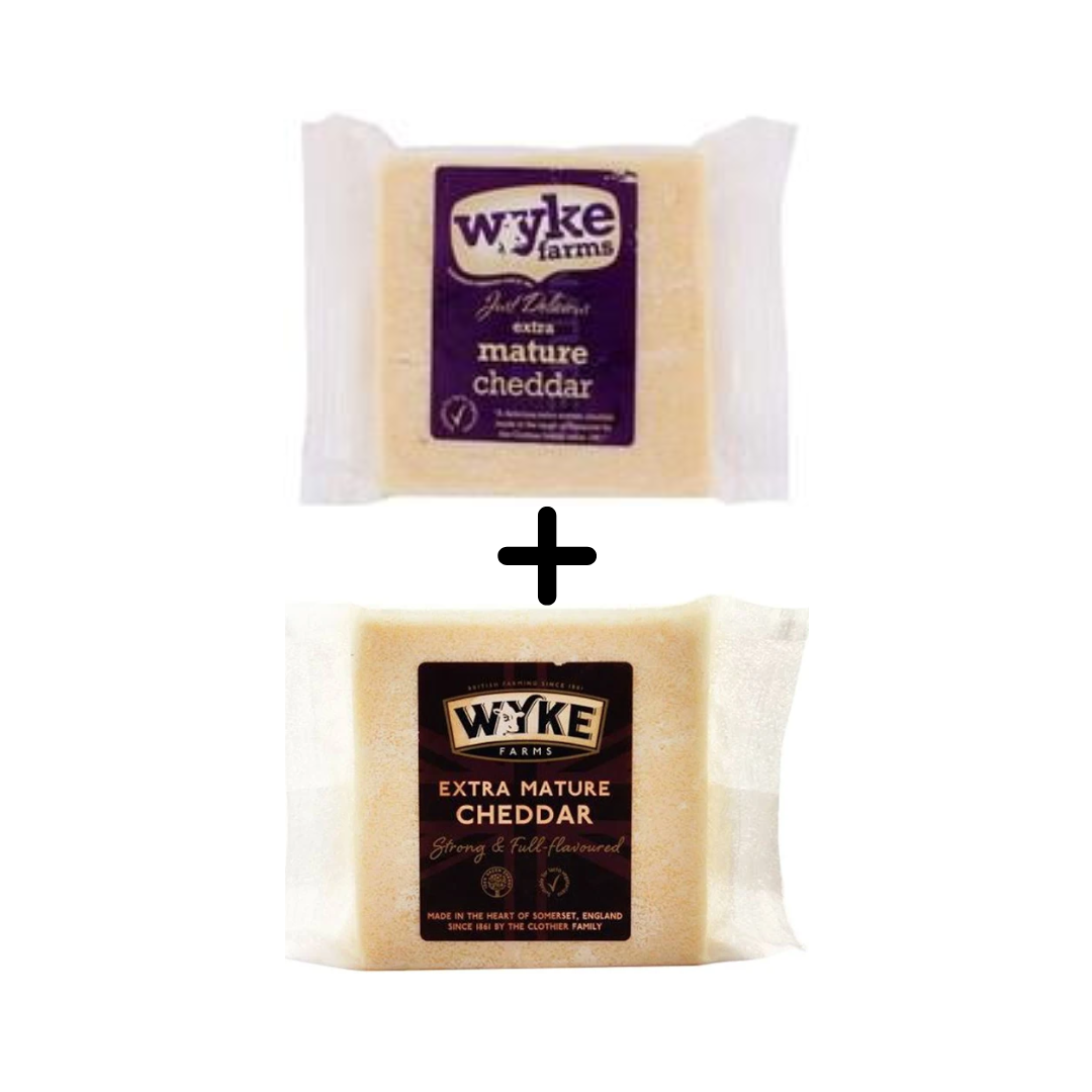 Buy Wyke Extra Mature Cheddar Cheese + Wyke Mature Cheddar Cheese Combo Packs.