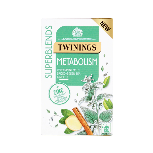 luckystore Imported Tea Twinings Superblend Metabolism Peppermint with Spiced Green Tea, 20 bags