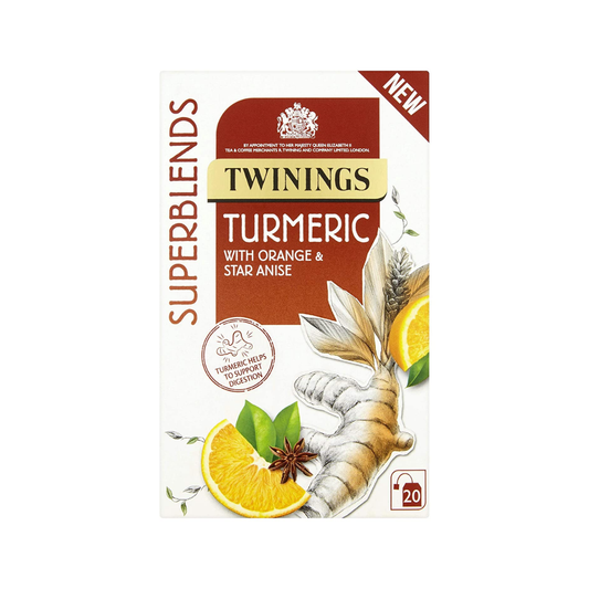luckystore Imported Tea Twinings Superblends Turmeric with Orange and Star Anise 20 Tea Bags