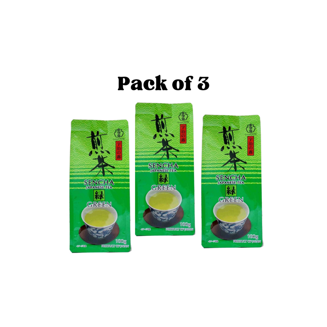 luckystore Imported Tea Ujinotsuyu Sencha Gold Green Tea Leaves 100g (Pack of 3)