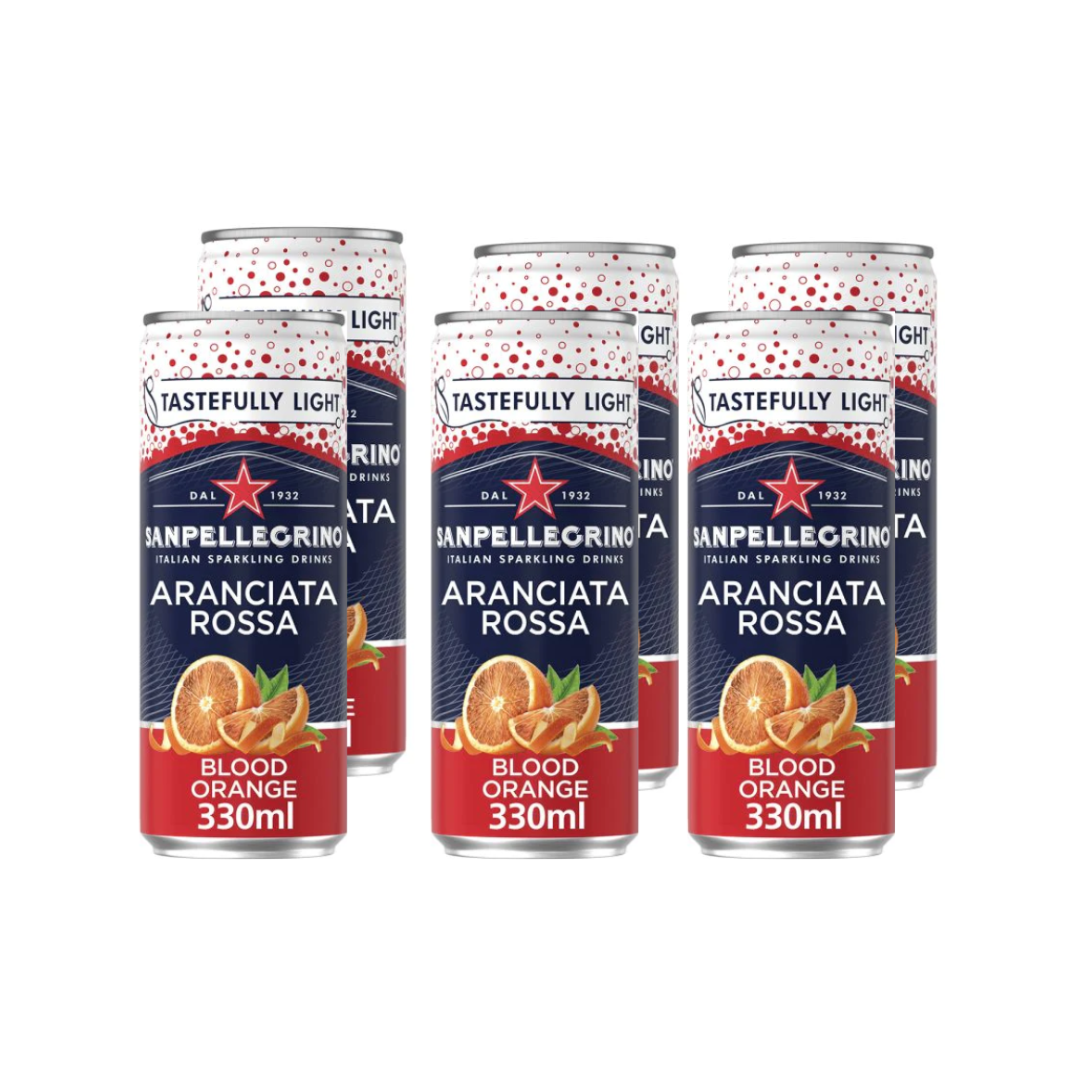 Luckystore.in Beverages > New Arrivals > Imported Beverages Sanpellegrino Aranciata Rossa Sparkling Blood Orange Cans, 6x330ml