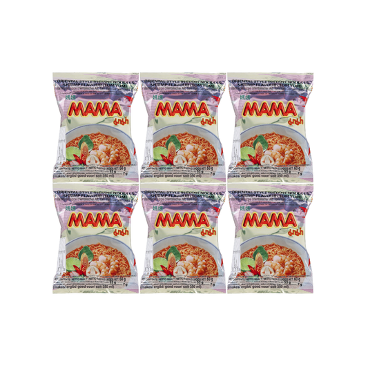luckystore Noodles Mama Shrimp Tom Yum Flavour Instant Noodles 60g (Pack of 6)