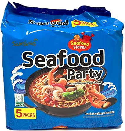 luckystore Noodles Samyang Seafood Party Ramen Noodles -125g (Pack Of 5)