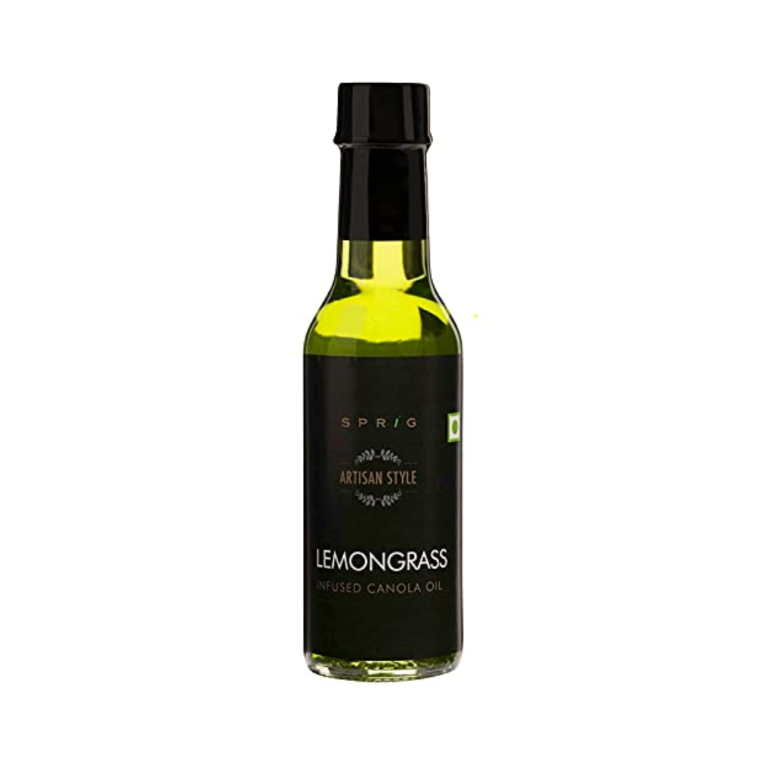 luckystore Oils and Vinegar Sprig Lemongrass Infused Canola Oil For Cooking,125 g