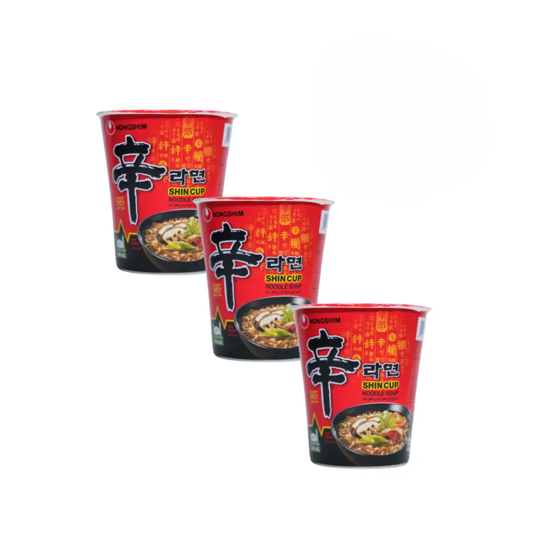 Nongshim Shin Ramyun Korean Cup Noodles 68g (Pack of 3)