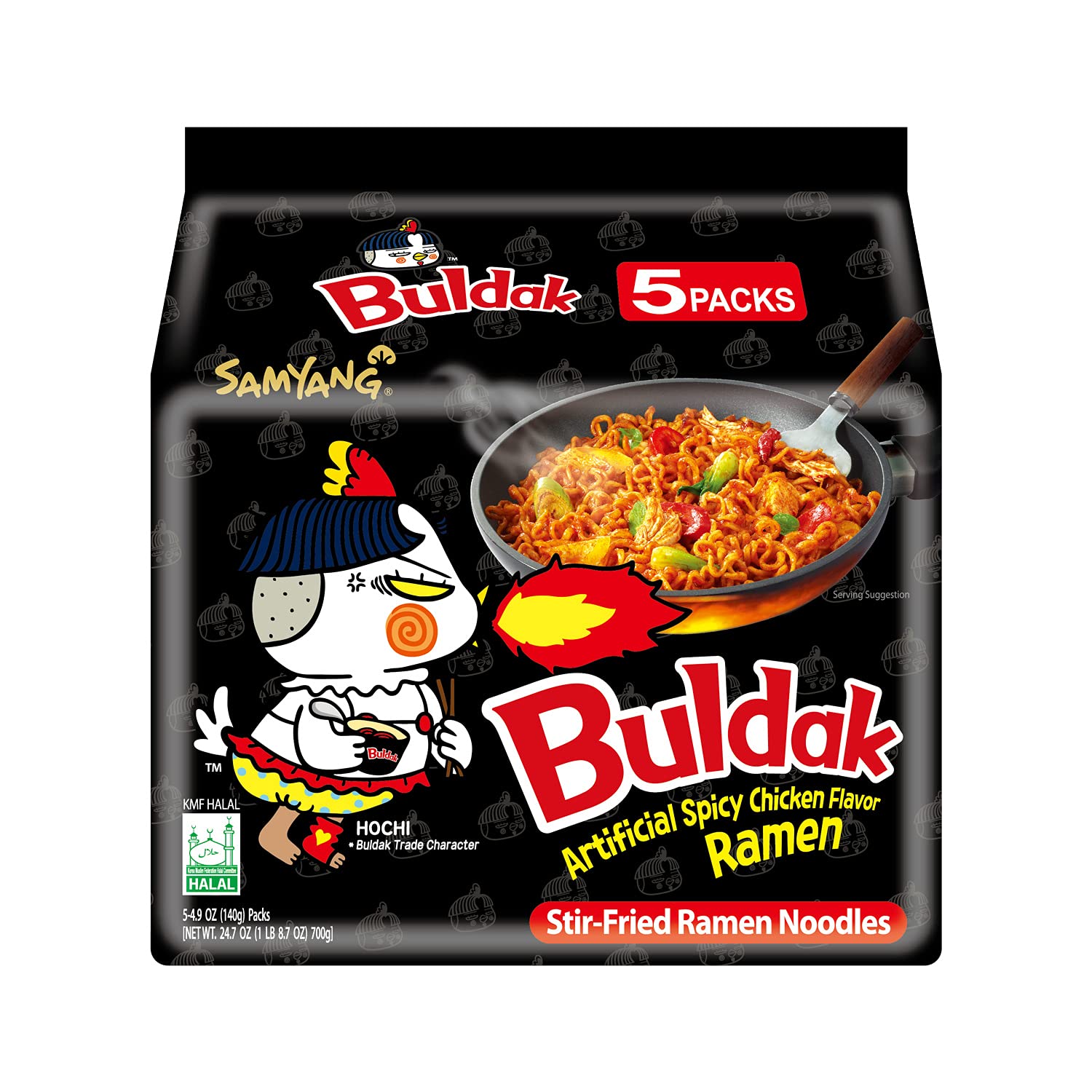luckystore Pan Asian Products > Noodles Samyang Buldak Fire Hot Chicken Flavor Ramen 140g X 5 pack