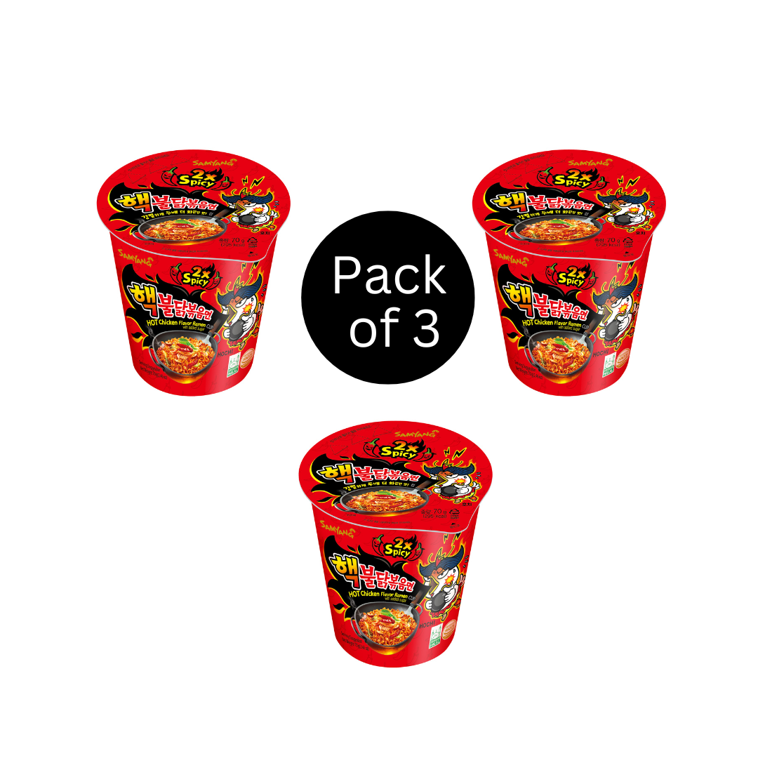 luckystore Pan Asian Products > Noodles Samyang Hot Chicken 2X Spicy Cup Noodle, 70 g ( Pack of 3)