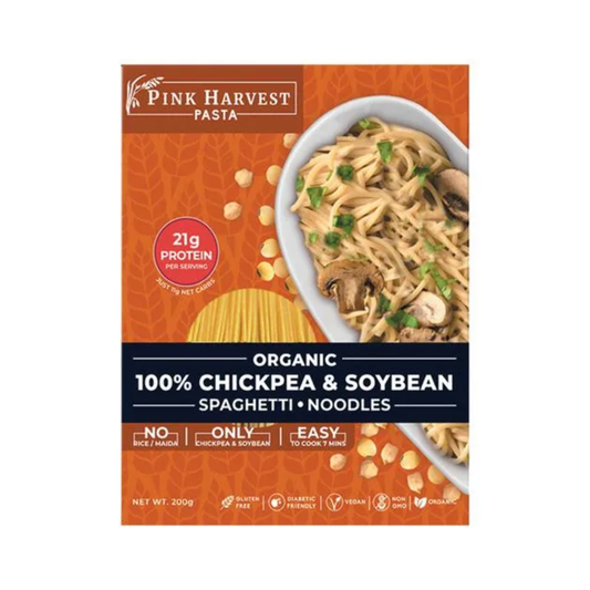 luckystore Pasta Pink Harvest Farms 100% Chickpea & Soyabean Spaghetti Noodles, 200 g
