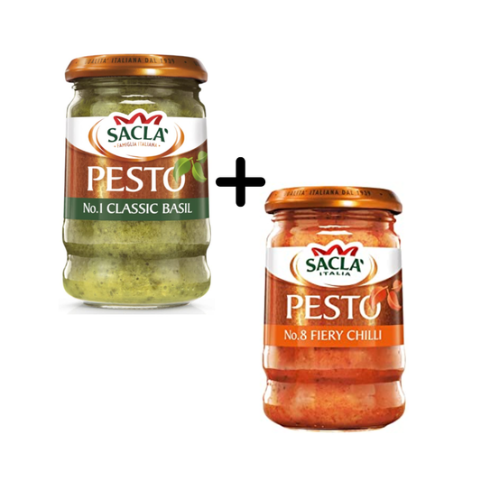 Buy Sacla Classic Basil Pesto + Sacla Fiery Chilli Pesto Combo Pack