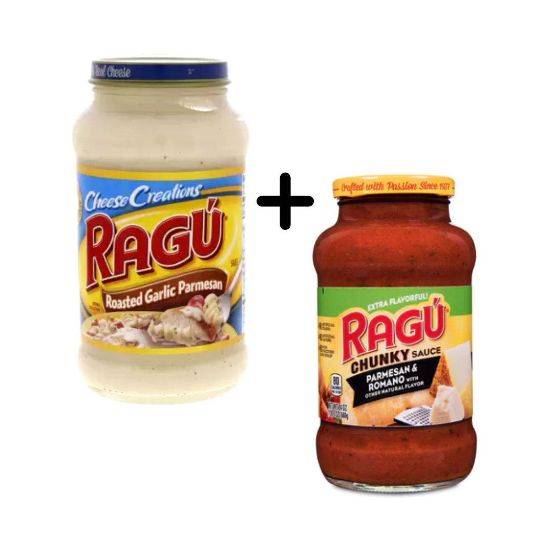 Buy Ragu Roasted Garlic Parmesan Pasta Sauce + Ragu Chunky Parmesan & Romano Pasta Sauce Combo Pack