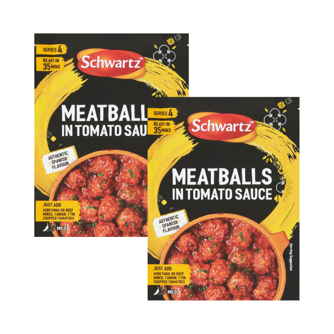 luckystore Spices & Seasonings Schwartz Spanish Meatballs In Tomato Sauce 30G (Pack of 2)
