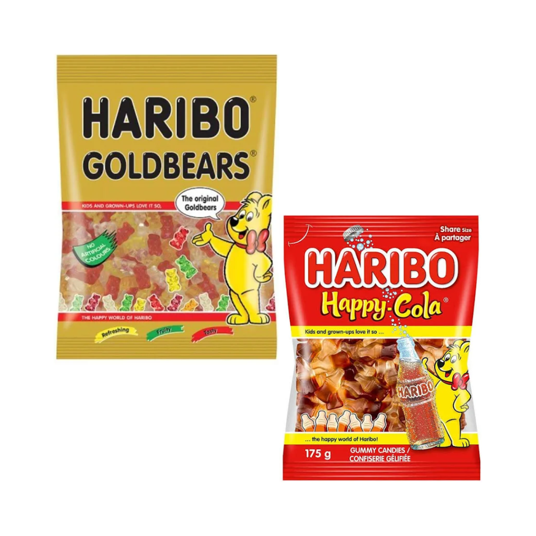 Buy Haribo Gold Bears Mix Fruit Candy + Haribo Happy Cola Candy Combo Pack