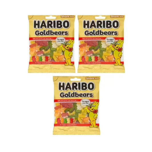 luckystore Toffees & Chewing Gums Haribo Gold Bears Mix Fruit Candy 180g (Pack of 3)