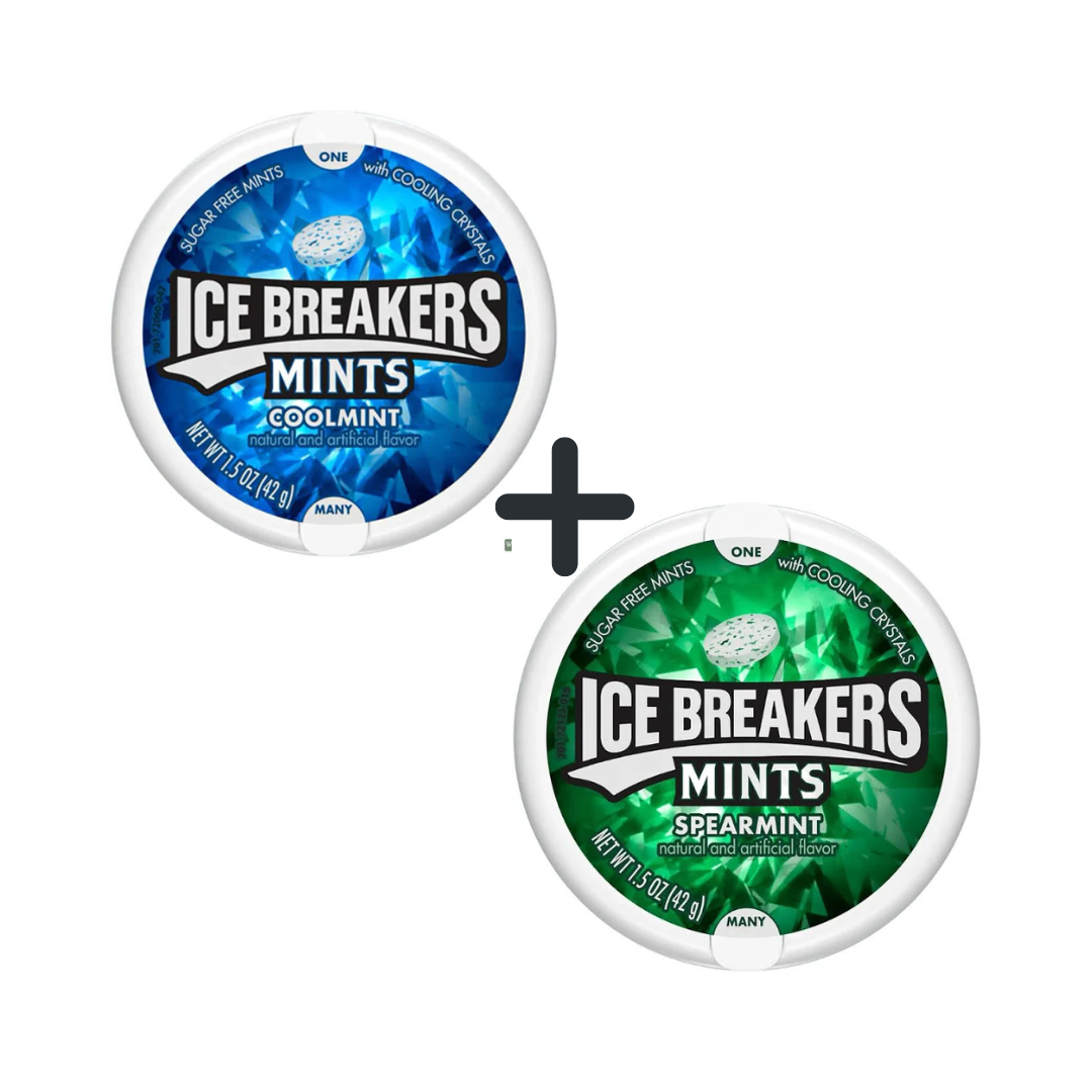 luckystore Toffees & Chewing Gums Ice Breakers Spearmint Mints, 42g + Ice Breakers Coolmint Sugar Free Mints, 42g (Combo Pack)
