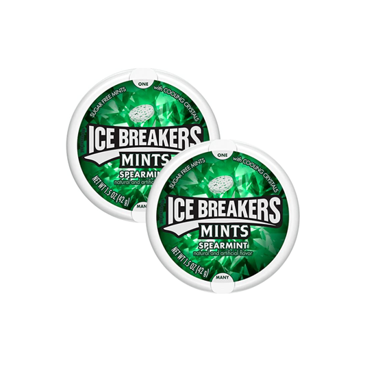 luckystore Toffees & Chewing Gums Ice Breakers Spearmint Sugar Free Mints 42G (Pack of 2)