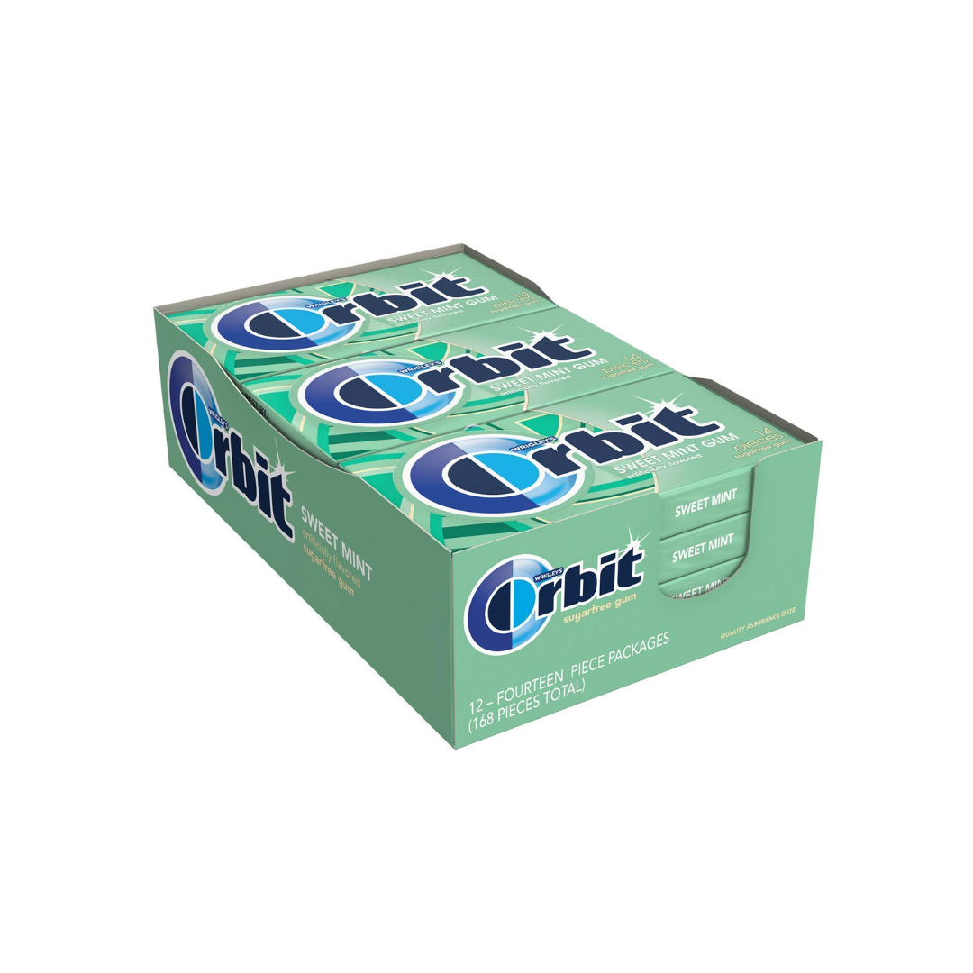 luckystore Toffees & Chewing Gums Orbit Sweet-mint Gum 14 Pieces, 33 g Box (Pack of 12)