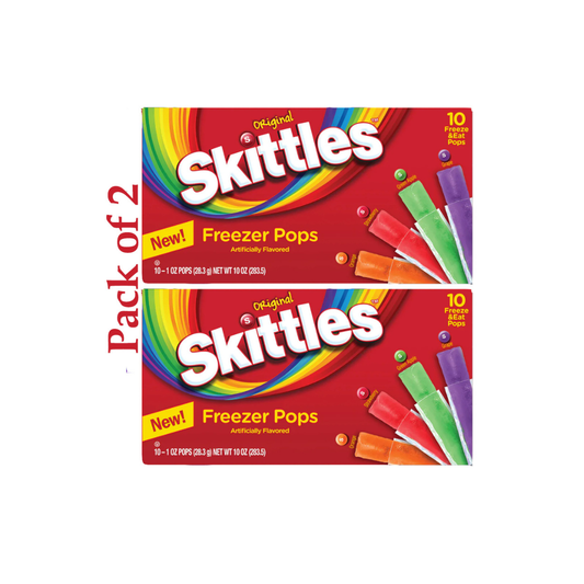 luckystore Toffees & Chewing Gums Skittles Freezer Pops, 1.5 oz 10 ct (Pack of 2) (Imported)