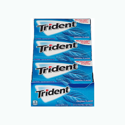 luckystore Toffees & Chewing Gums Trident Sugar free Original Flavored, 14 Sticks 26g Full Box