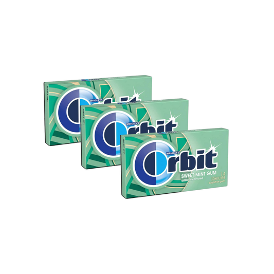 luckystore Toffees & Chewing Gums Wrigley's Orbit Sweet Mint Sugar-free Chewing Gum (14 Sticks) - Pack of 3