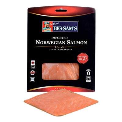 Buy Big Sams Imported Norwegian Smoked Salmon Presliced