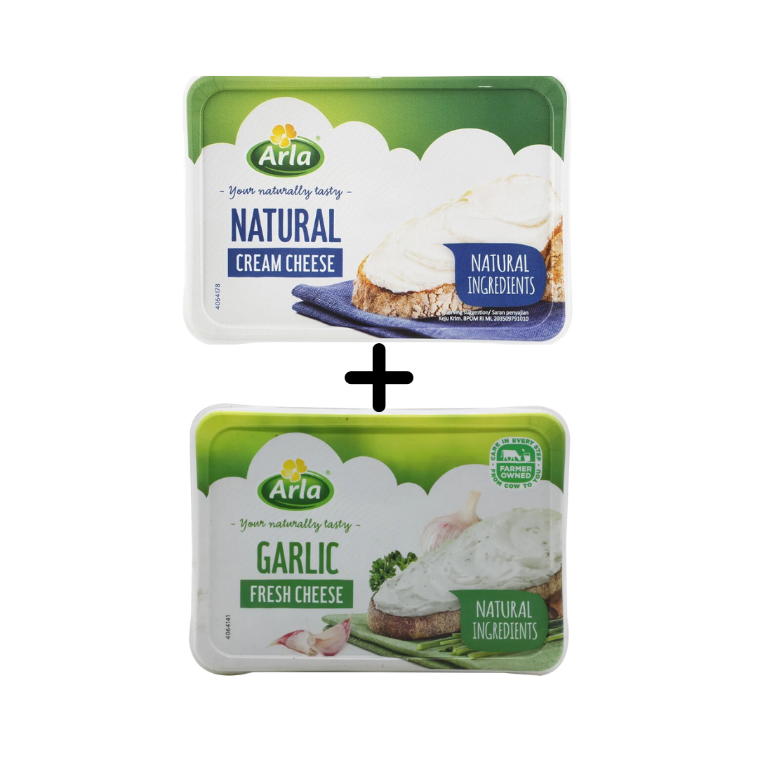 Buy Arla Fresh Cream Cheese, Garlic & Herbs+ Arla Natural Cream Cheese Combo Pack