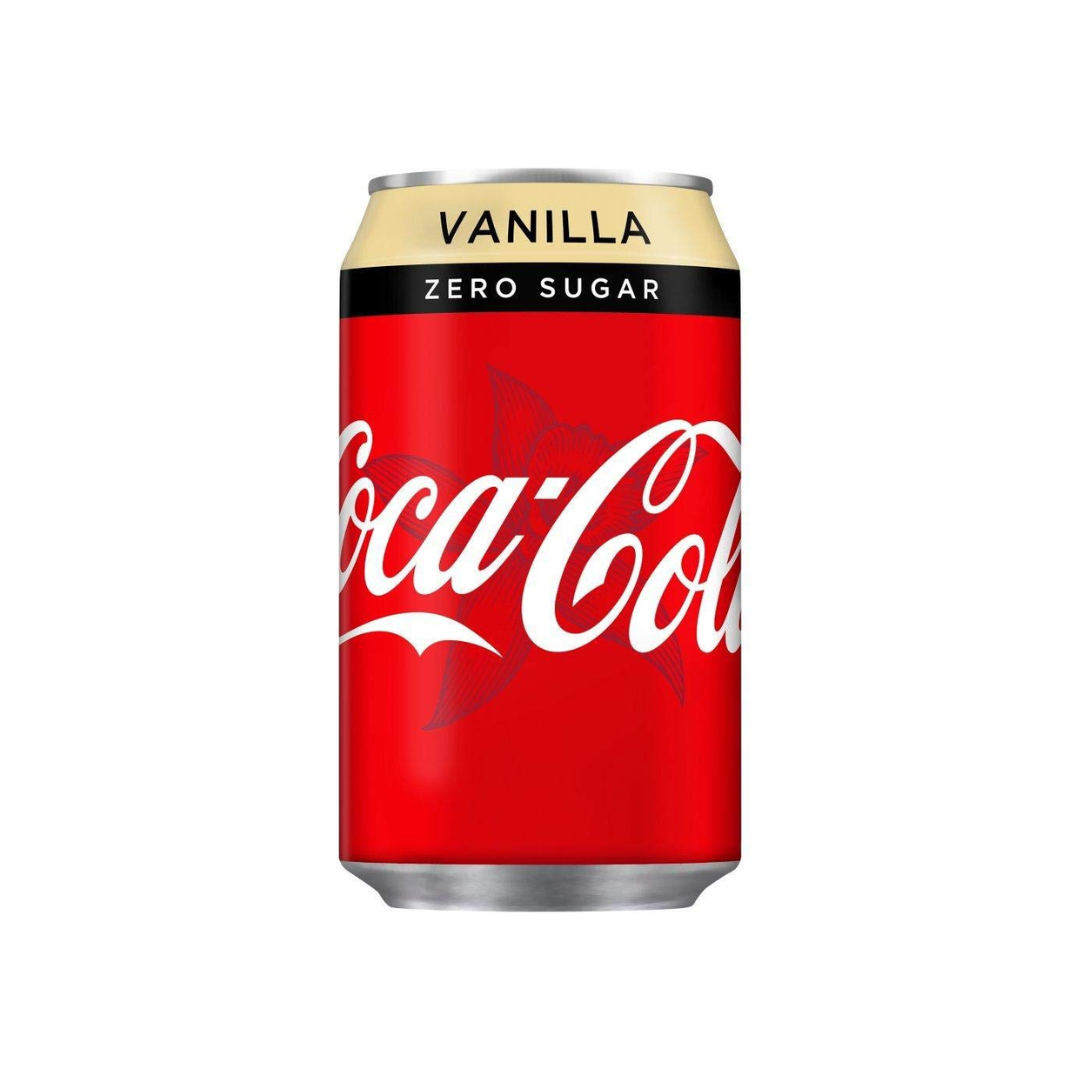 Coca Cola Vanilla Zero Sugar Soft Drink, 330 Ml, Imported
