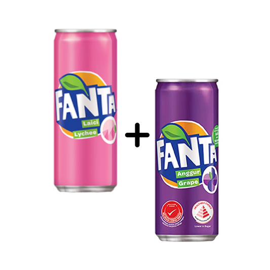 Fanta Grape Flavoured Drink, 320ml + Fanta Laici Lychee Drink imported 330ml (Combo Pack)