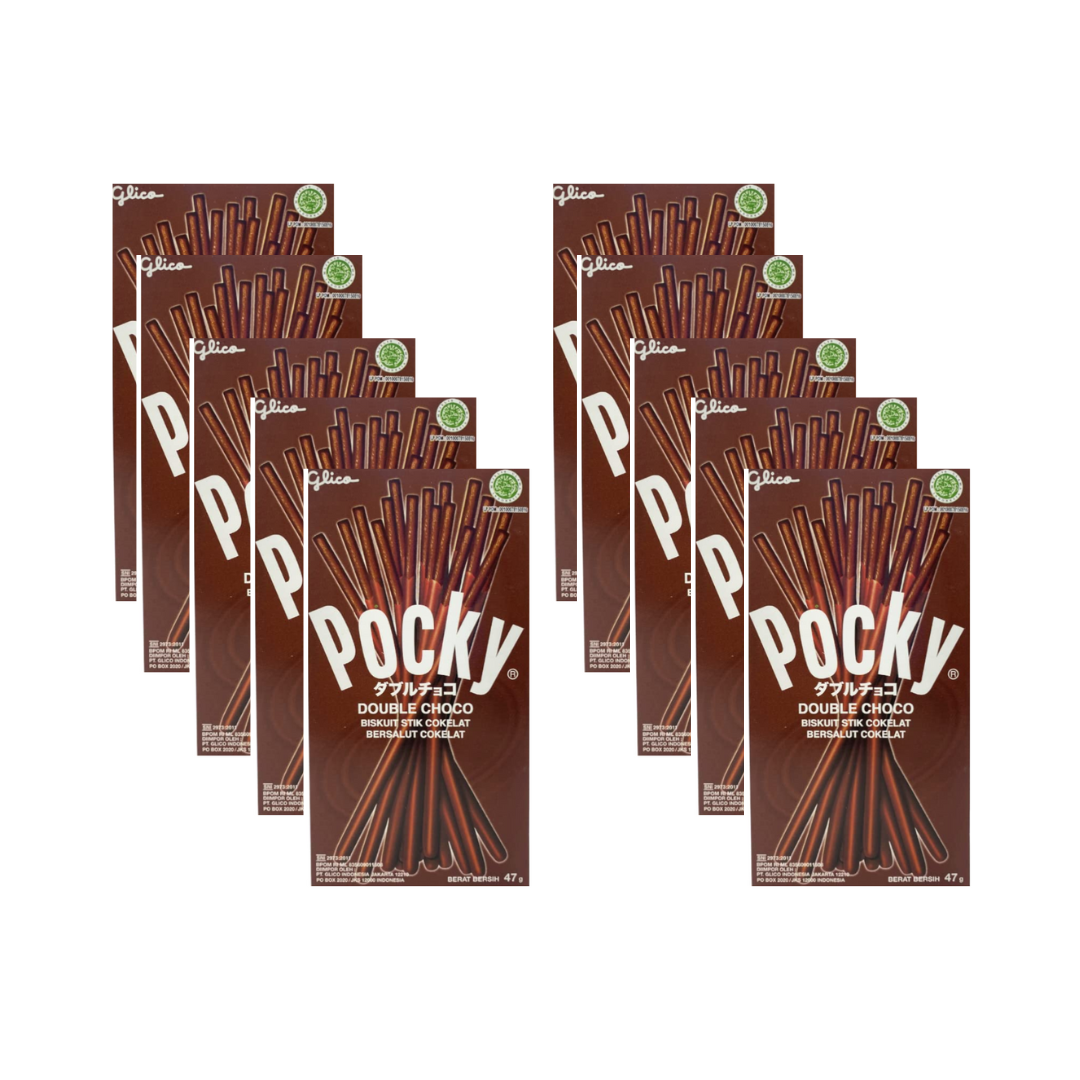 Glico Pocky Double Choco sticks 47g (Pack of 10)