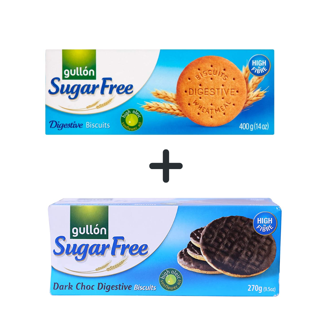 Buy Gullon Sugar Free Digestive Biscuit and Gullon Sugar Free Dark Chocolate Digestive Biscuit Combo Pack