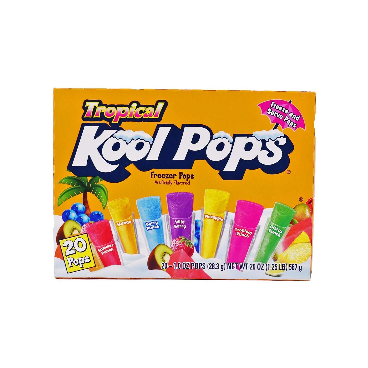 Kool Pops Tropical Freezer Pops 20 Pops - Pack of 2 (Imported)