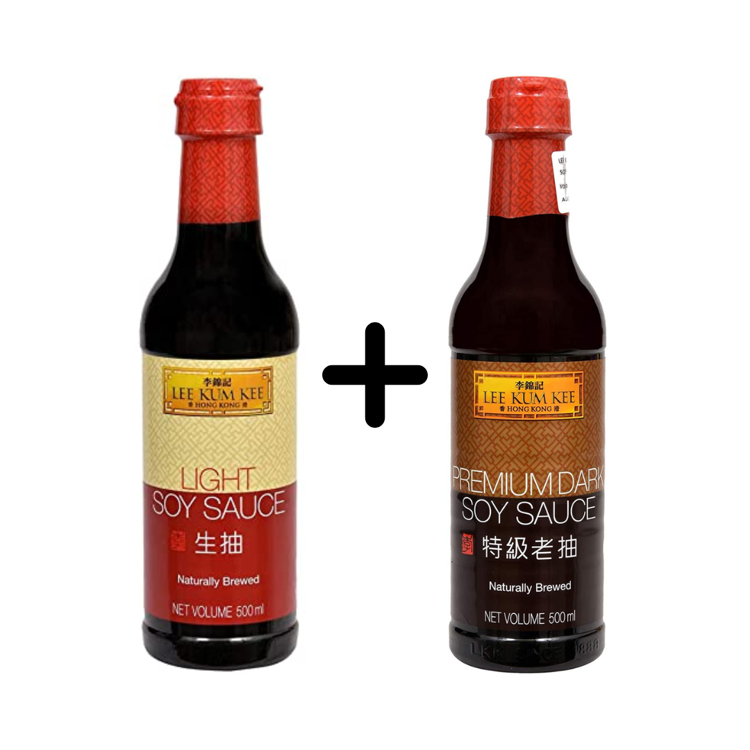 Lee Kum Kee Premium Dark Soy Sauce Bottle, 500ml + Lee Kum Kee Light Soy Sauce Bottle, 500 ml (Combo Pack)