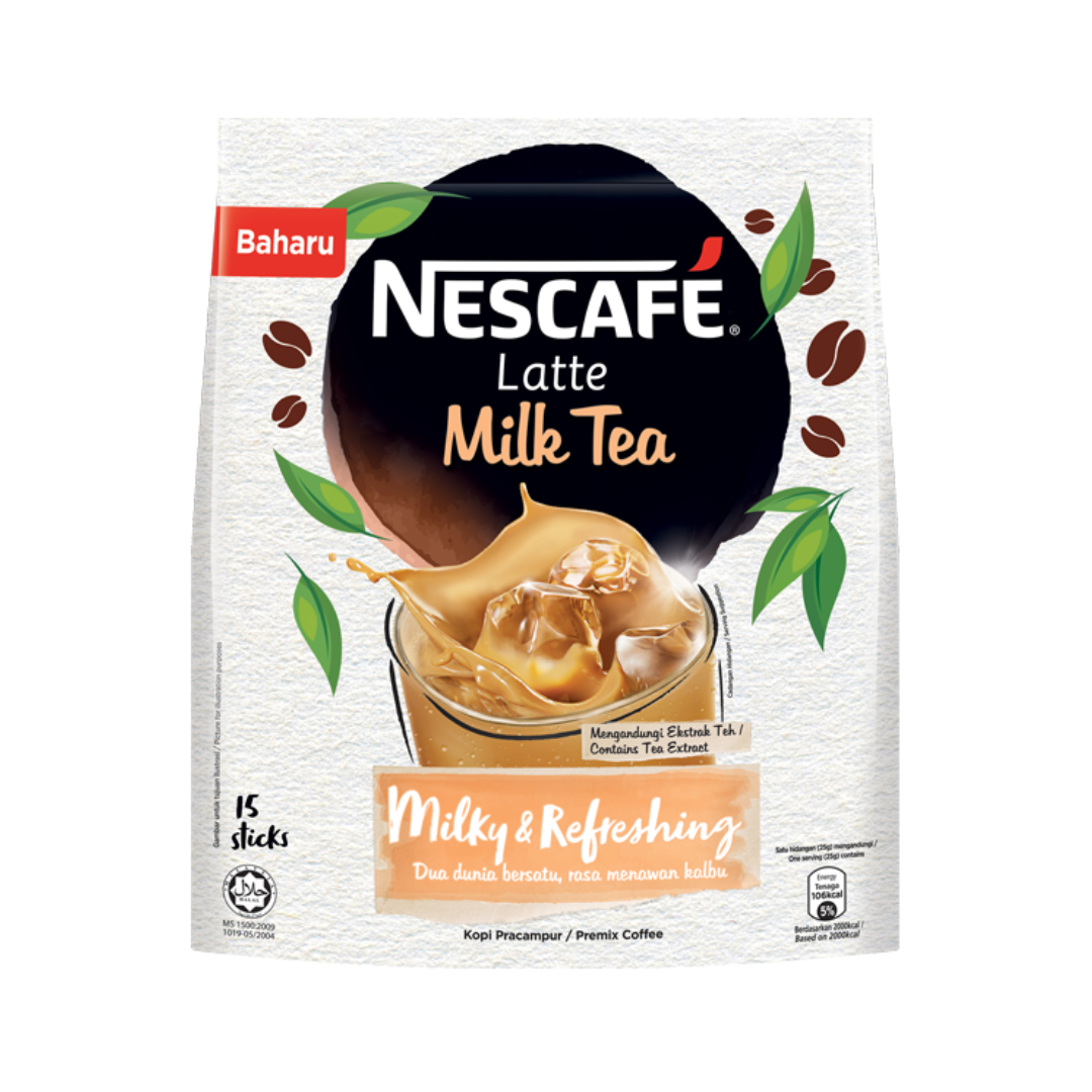 Nescafe Latte 3 in 1 Milk Tea, 15 Sticks