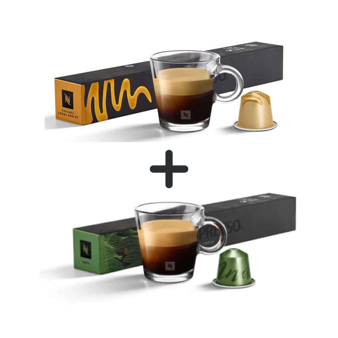 Buy Nespresso Caramel Crème Brûlée Coffee Capsules and Nespresso Master Origin India Coffee Capsule