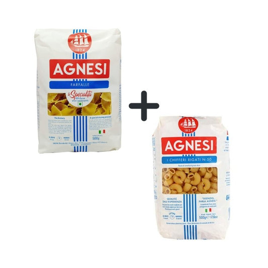 Buy Agnesi Le Specialita Farfelle Pasta + Agnesi Chifferi Rigati No 50 Pasta Combo Pack